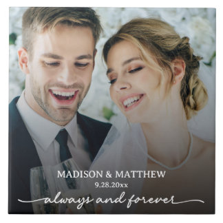 Carreau Photo de mariage personnalisée toujours et toujour