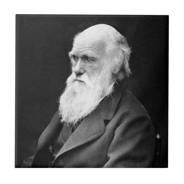 Carreau Photo de portrait de Charles Darwin (Devant)
