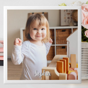 Carreau Photo de votre enfant et nom en écriture