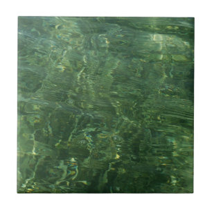Carreau Photo d'eau sur la pelouse marine II (Bleu et Vert