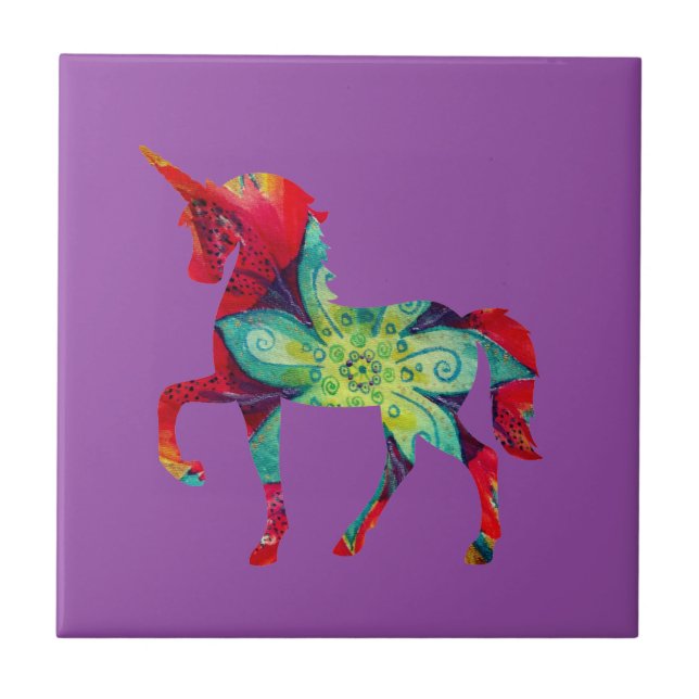Carreau photo en céramique Licorne (Devant)