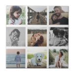 Carreau Photo Famille Chic Moderne Collage Gardez-vous à l<br><div class="desc">Simple et moderne tuile de collage photo minimaliste dans une grille de photo conviviale Instagram. Parfait comme un saké de famille,  un souvenir sucré pour votre bestie,  ou un cadeau précieux pour les grands-parents.</div>