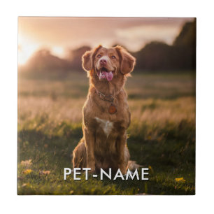 Carreau Photo personnalisée avec le nom de votre chien