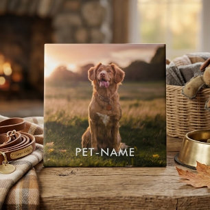 Carreau Photo personnalisée avec le nom de votre chien