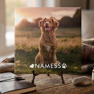 Carreau Photo personnalisée avec le nom de votre chien
