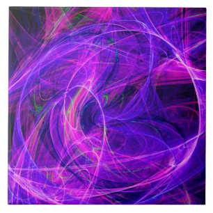 Carreau PHOTON FROID Abstrait Violet Bleu Fractales, Frotl