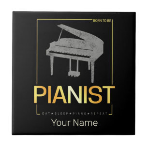 Carreau Piano Né Pour Être Pianiste Musicien Design Vintag
