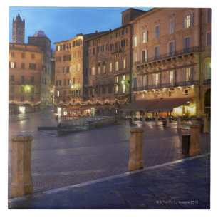 Carreau Piazza Del Campo au crépuscule, Sienne