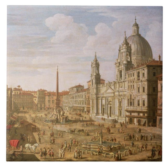 Carreau Piazza Navona, Rome, semblant du sud vers Palazzo (Devant)