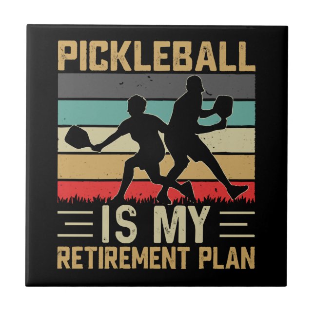 Carreau Pickleball est mon plan de retraite drôle Pickleba (Devant)