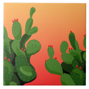 Carreau Pickly Pear Cactus Arizona Home Decor Tile