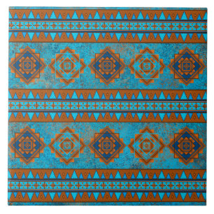 Carreau Pics Turquoise Géométrique des Montagnes du Sud-Ou