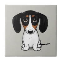 Piebald Dachshund| Carrelage en céramique de chien