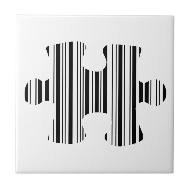Carreau Pièce de puzzle en forme de code-barres motif desi (Devant)