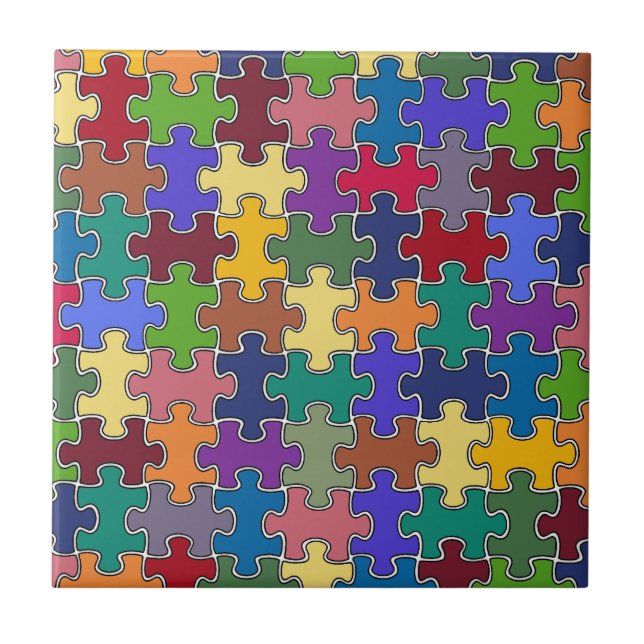 Carreau pièces de puzzle couleur (Devant)