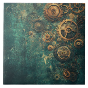Carreau Pièces et mécanismes d'horlogerie Steampunk vintag