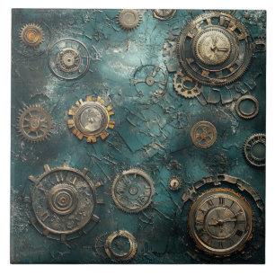 Carreau Pièces et mécanismes d'horlogerie Steampunk vintag