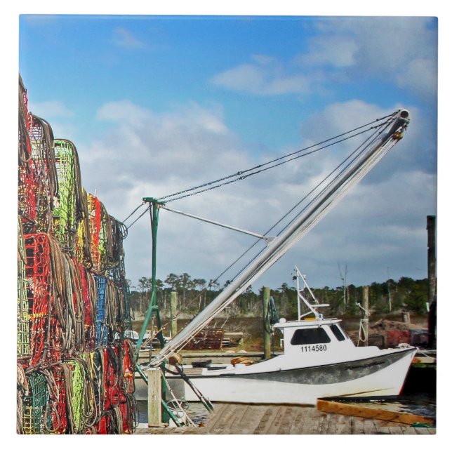 Carreau Pièges à crabes empilés et prêts (Devant)