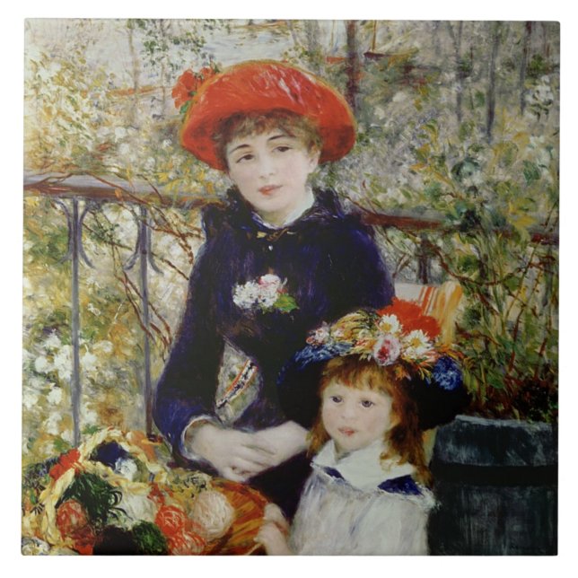 Carreau Pierre A Renoir | Deux Soeurs, ou Sur La Terrasse (Devant)