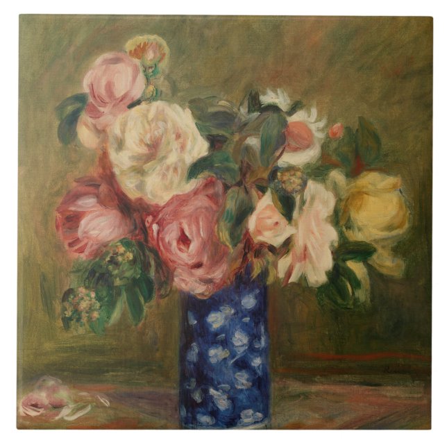 Carreau Pierre Auguste Renoir Bouquet bleu rose Rose (Devant)