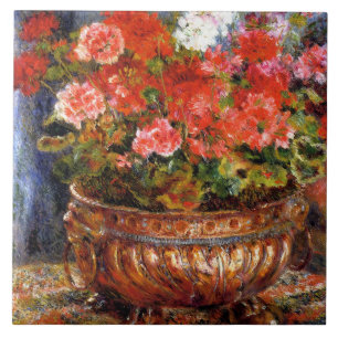 Carreau Pierre-Auguste Renoir Geraniums dans un bassin en