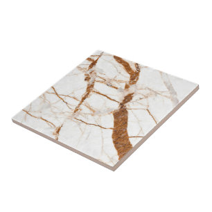 Carreau Pierre Brown en marbre blanc tendance - brillant