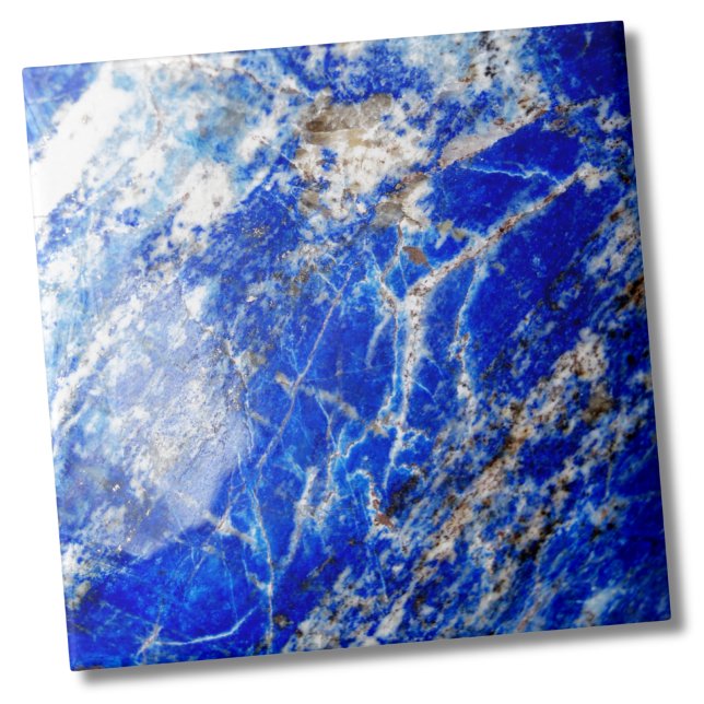Carreau Pierre de marbre bleu moderne et chic (Trendy Stylish Vibrant Mineral Deep Blue Stone Tile)