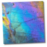 Carreau Pierre de marbre colorée contemporaine<br><div class="desc">La superbe photo en pierre de labradorite en arc-en-ciel coloré fait la toile de fond parfaite ou l'accent. Il s'agit d'un super closep d'une véritable pierre naturelle en labradorite avec le bleu, le violet, le rose, le jaune et le vert. Veuillez noter que, parce qu'il s'agit d'une image très proche,...</div>
