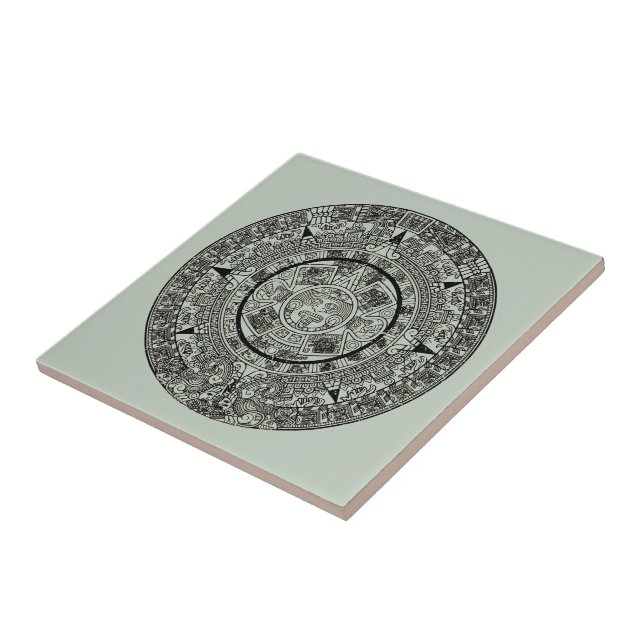 Carreau Pierre de soleil aztèque mexicaine Calendrier maya (Côté)