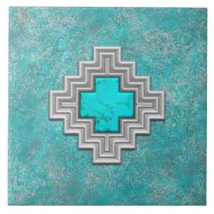 Carreau Pierre Turquoise du Sud-Ouest Motif Géométrique