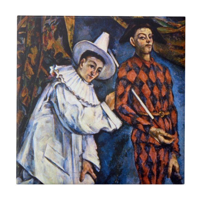 Carreau Pierrot et Arlequin, Mardi Gras par Paul Cezanne (Devant)