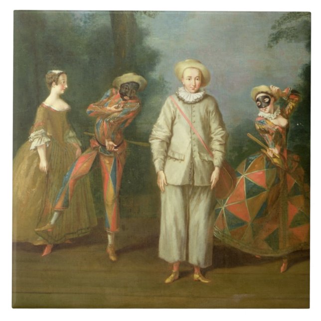 Carreau Pierrot et harlequin (Devant)