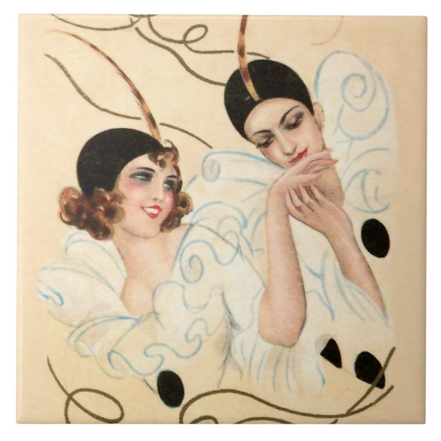 Carreau Pierrot et Pierrette Baiser de la Main par Sophia  (Devant)