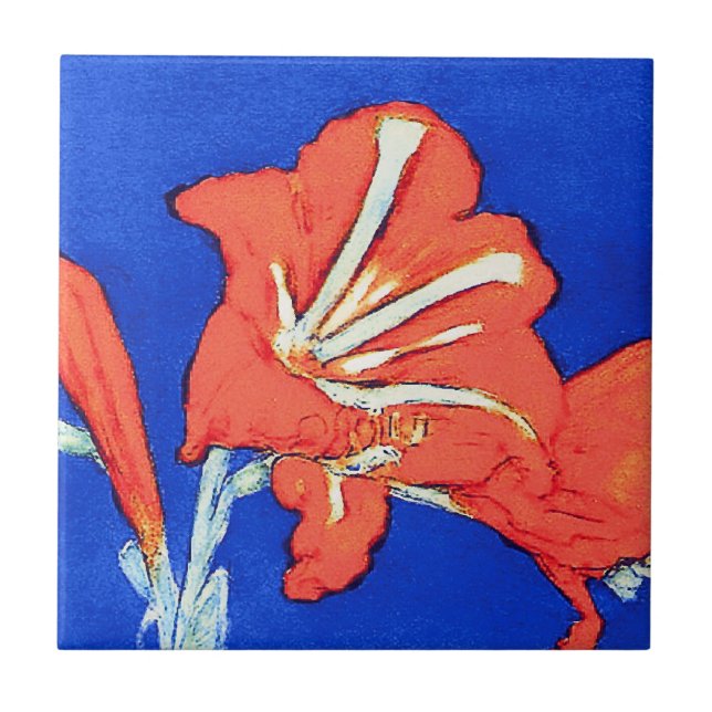 Carreau Piet Mondrian - Amaryllis Peinture aux Fleurs (Devant)