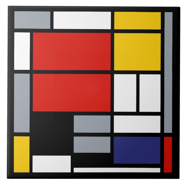 Carreau Piet Mondrian, Composition avec grand plan rouge (Devant)