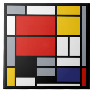Carreau Piet Mondrian, Composition avec un grand plan roug
