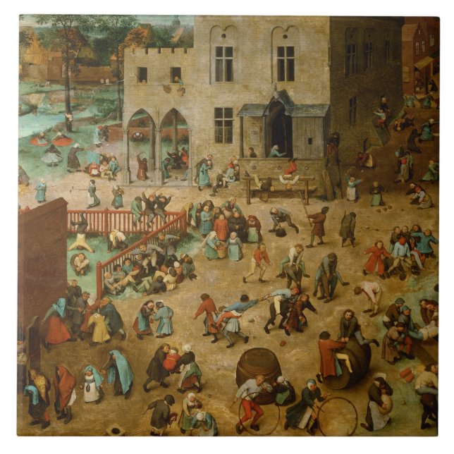 Carreau Pieter Bruegel l'aîné - les jeux des enfants (Devant)