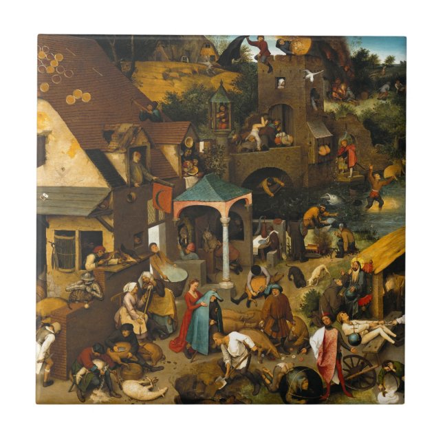 Carreau Pieter Bruegel l'Ancien - Les proverbes hollandais (Devant)