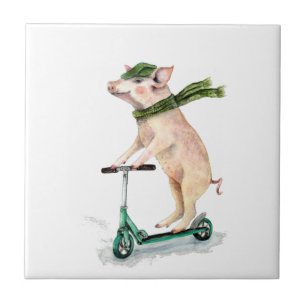 Carreau Piggy sur scooter