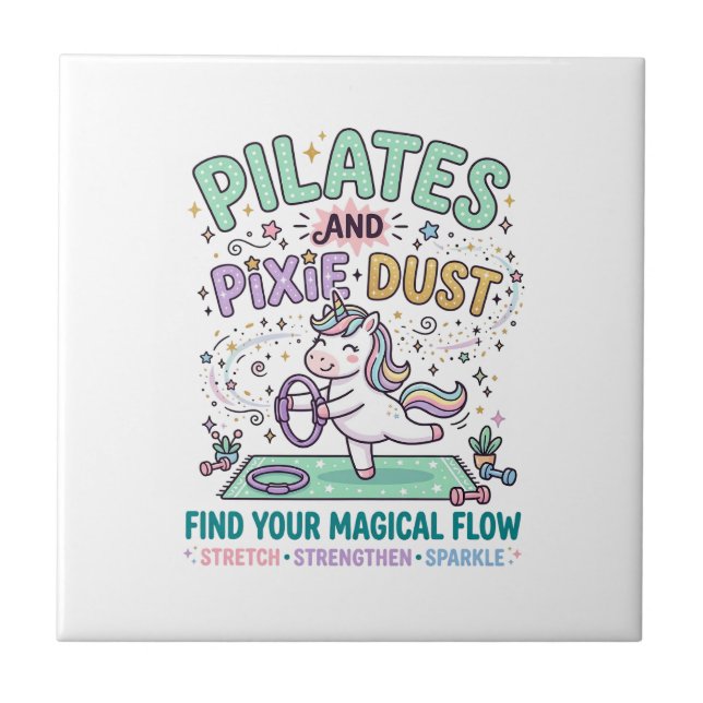Carreau Pilates de licorne et poussière de pixie typograph (Devant)
