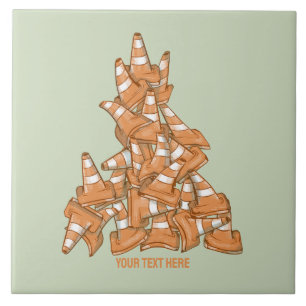 Carreau Pile de cônes de route orange