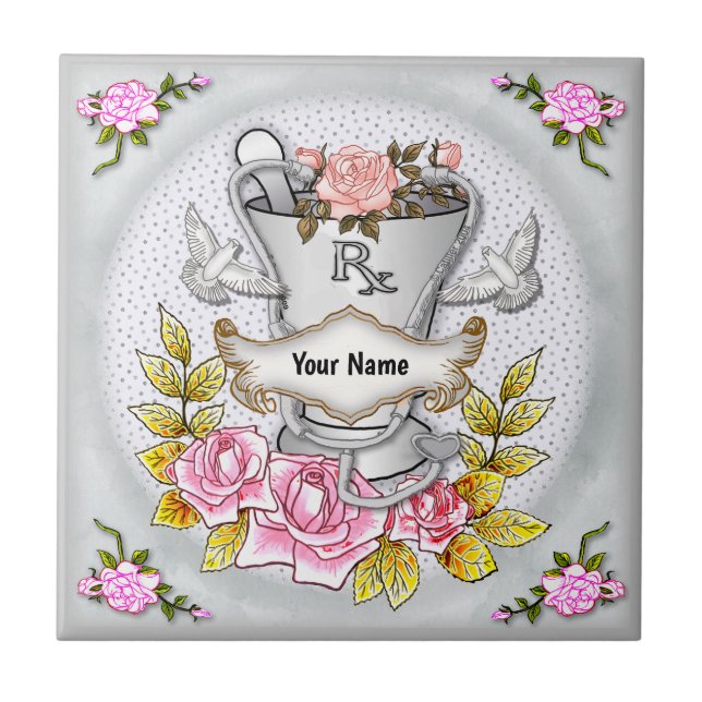 Carreau pilon de mortier RX rose (Devant)