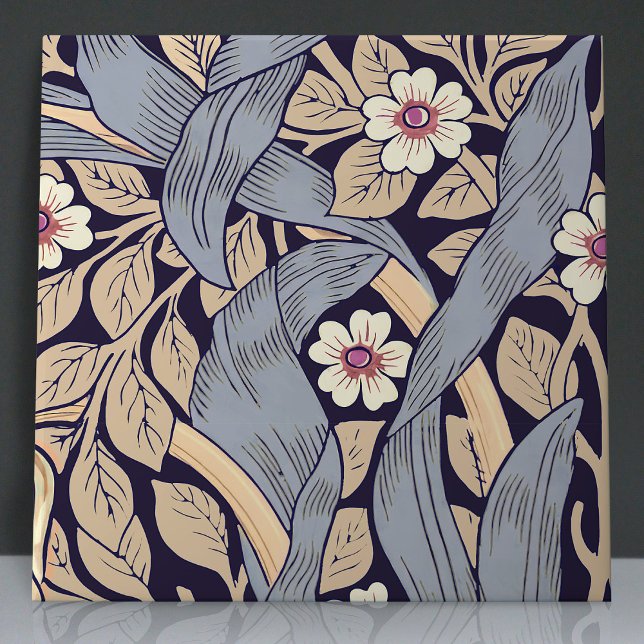 Carreau Pimpernel sans soudure 2 de 12 bleu et jaune pouss (Créateur téléchargé)