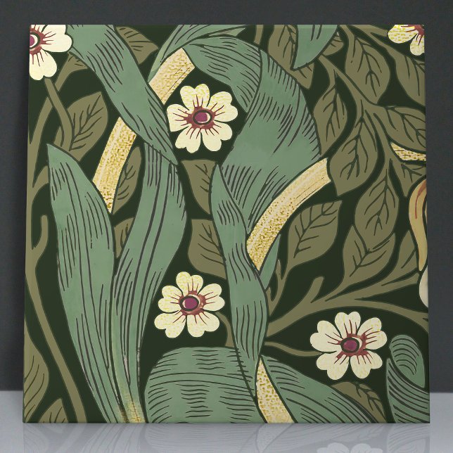 Carreau Pimpernel Seamless 9 de 12 Faux Gold & Sage Green (Créateur téléchargé)