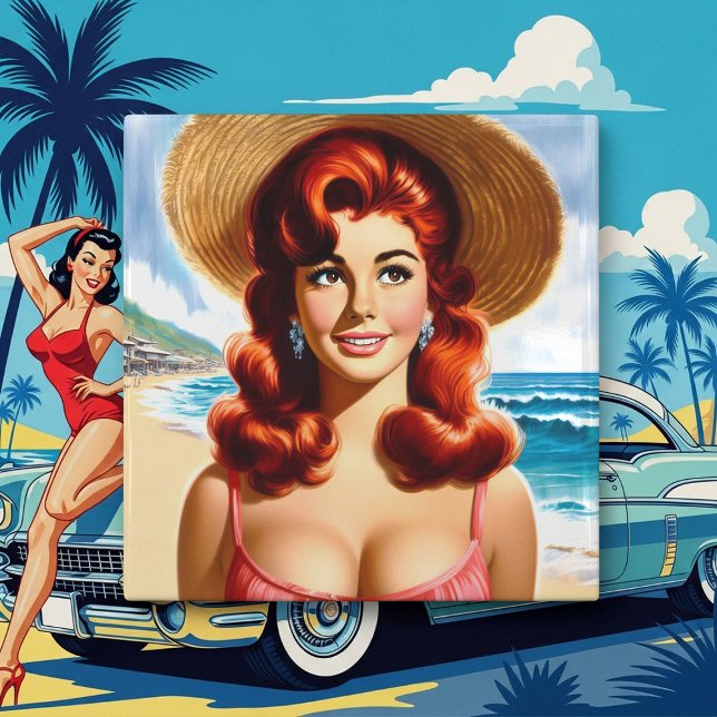 Carreau Pin-up d'été vintage (Créateur téléchargé)