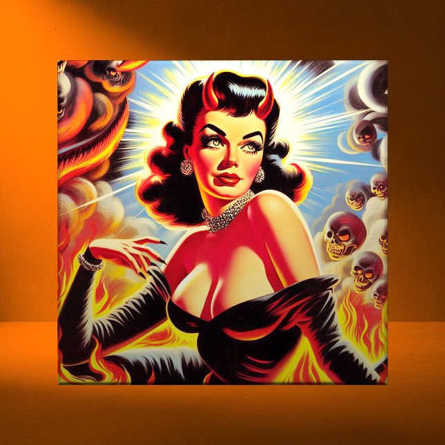 Carreau Pin-up diabolique rétro (Créateur téléchargé)