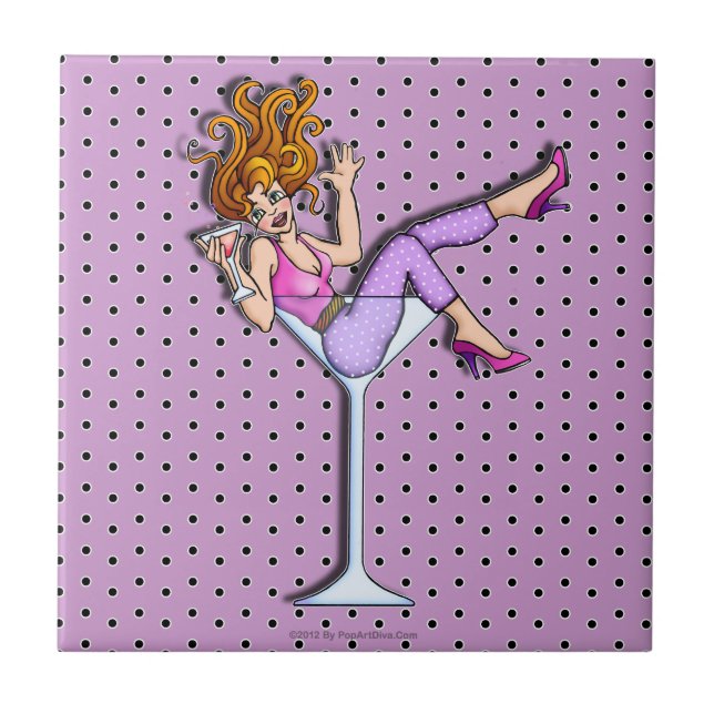 Carreau Pin-Up Girl Dans Un Carrelage Dessous de verre Mar (Devant)