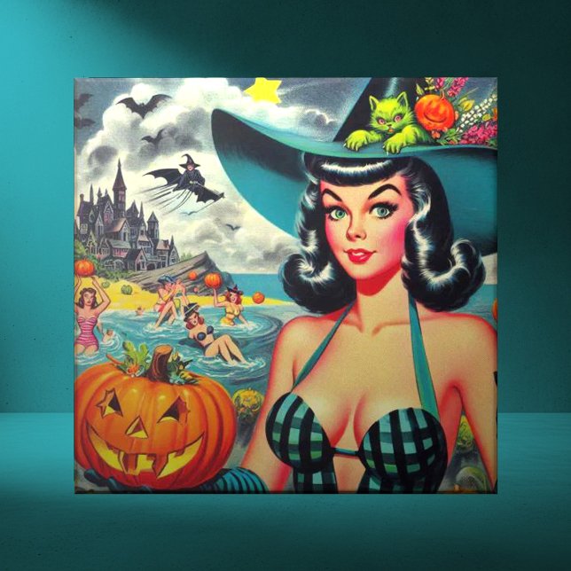 Carreau Pin-up Halloween vintage (Créateur téléchargé)
