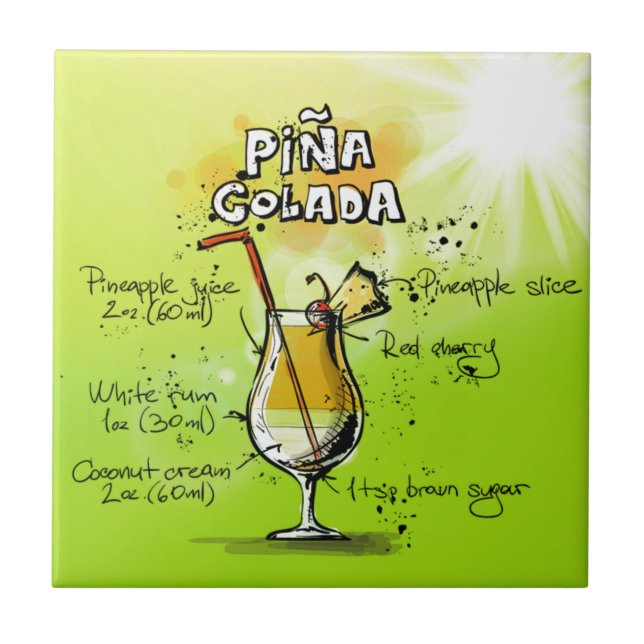 Carreau Pina Colada Cocktails Recette (Devant)