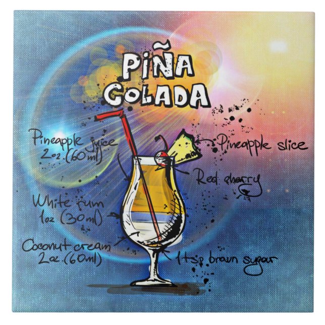 Carreau Pina Colada Recette Bar Bleu (Devant)